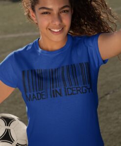 t shirt mockup of a teen girl taking a selfie with a soccer ball 33579